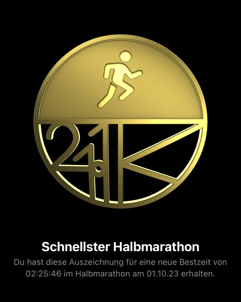 Halbmarathon Zeit Medaille